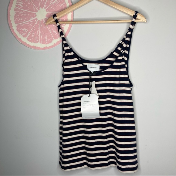 Current/Elliott The Twisted Tank navy cream stripe size 2 new with tags - Picture 4 of 12